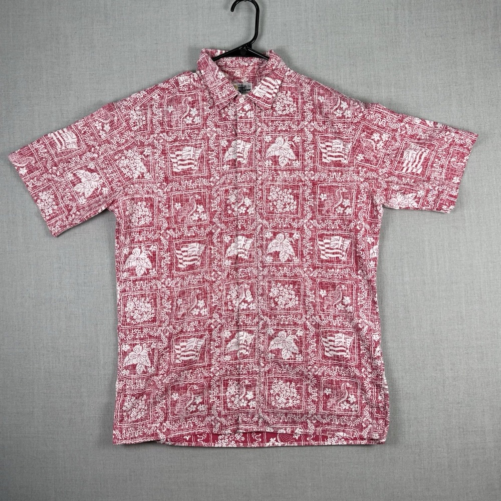 Reyn Spooner Shirt Mens Medium Lahaina Sailor Button Down Reverse Print Red VTG